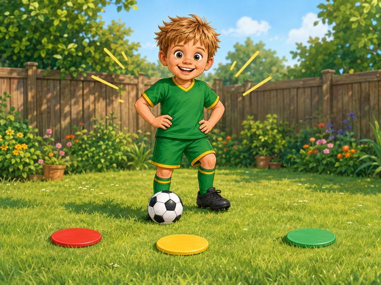 Lucas dribbling a football during a stop-and-go game